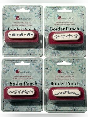 Emagination Punches x4 Borders Home Holly Bow Fleur De Lis